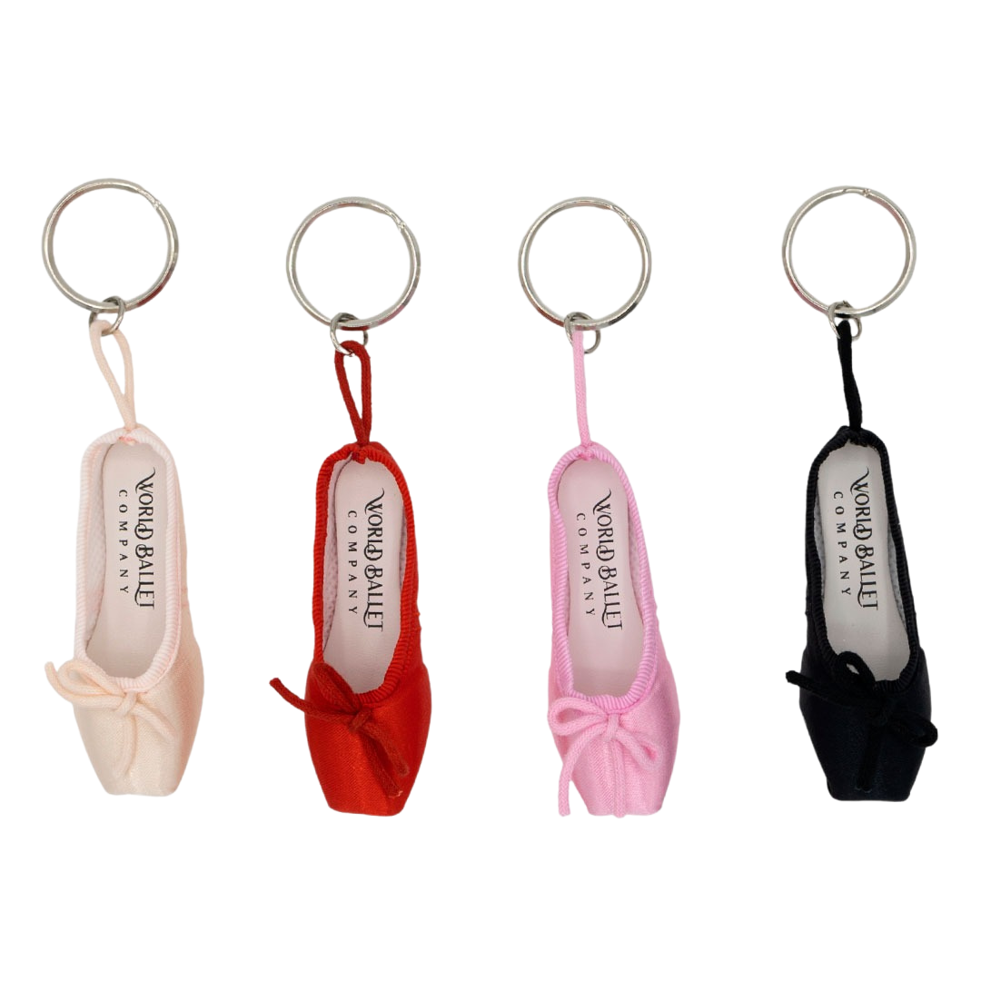 Ballet Pointe Shoe Keyring – 4 Colors, 2-Inch Miniature