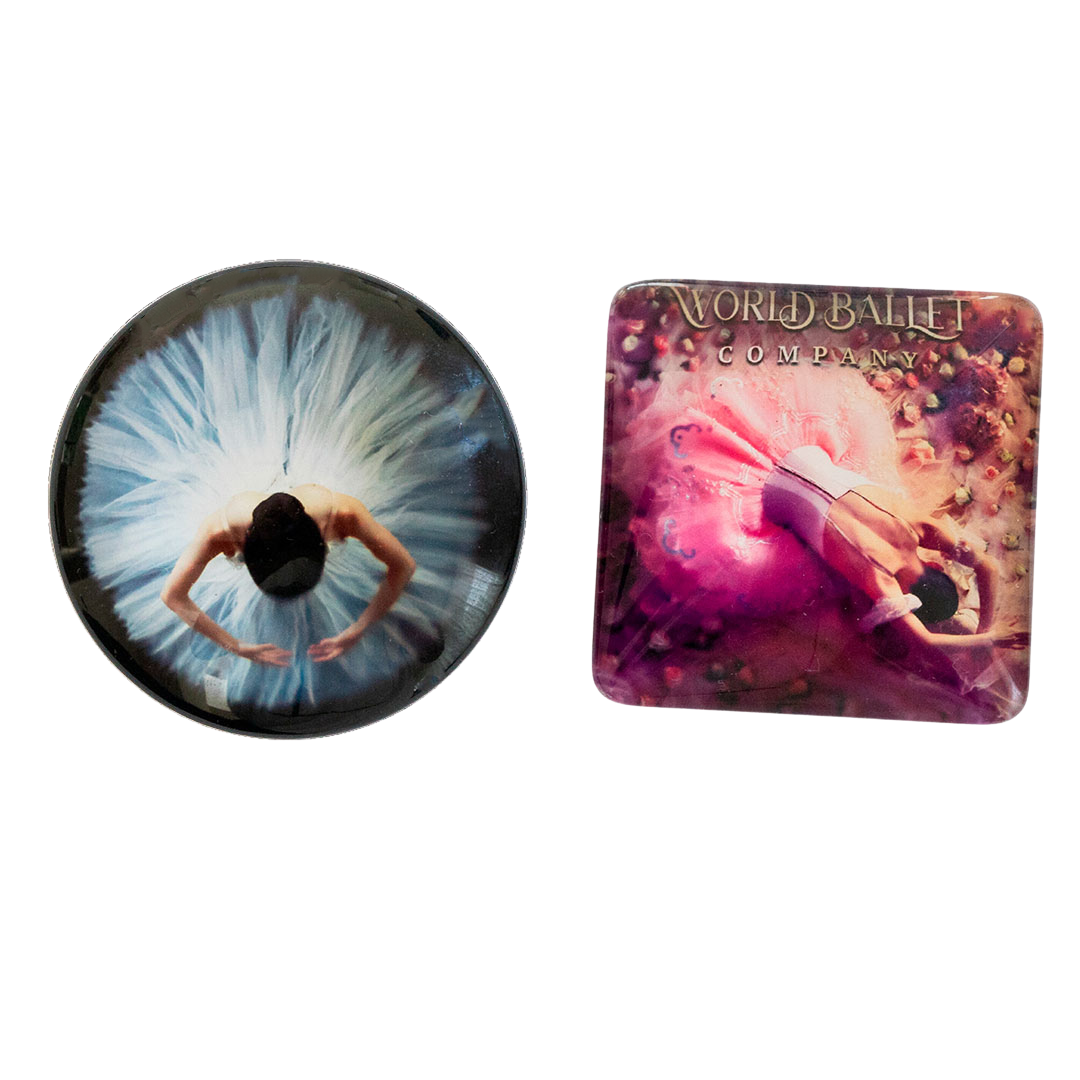 Three-Dimensional Clear Crystal Glass Fridge Magnets – Ballerina Designs