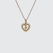 Heart-Shaped Ballerina Pendant Necklace