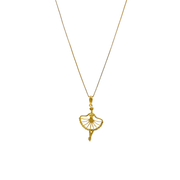 18K Gold-Plated Sterling Silver Ballerina Pendant Necklace